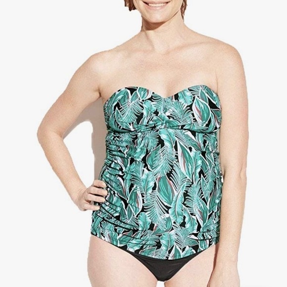 ISBEAL MATERNITY BY INGRID & ISBEAL BANDEAU TANKINI LEAVE SWIMWEAR TOP SMALL - Picture 1 of 2